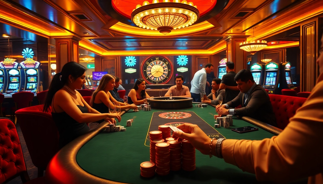Experience a thrilling poker game atmosphere at a luxurious casino with sexy ai chat vibes and vibrant energy.