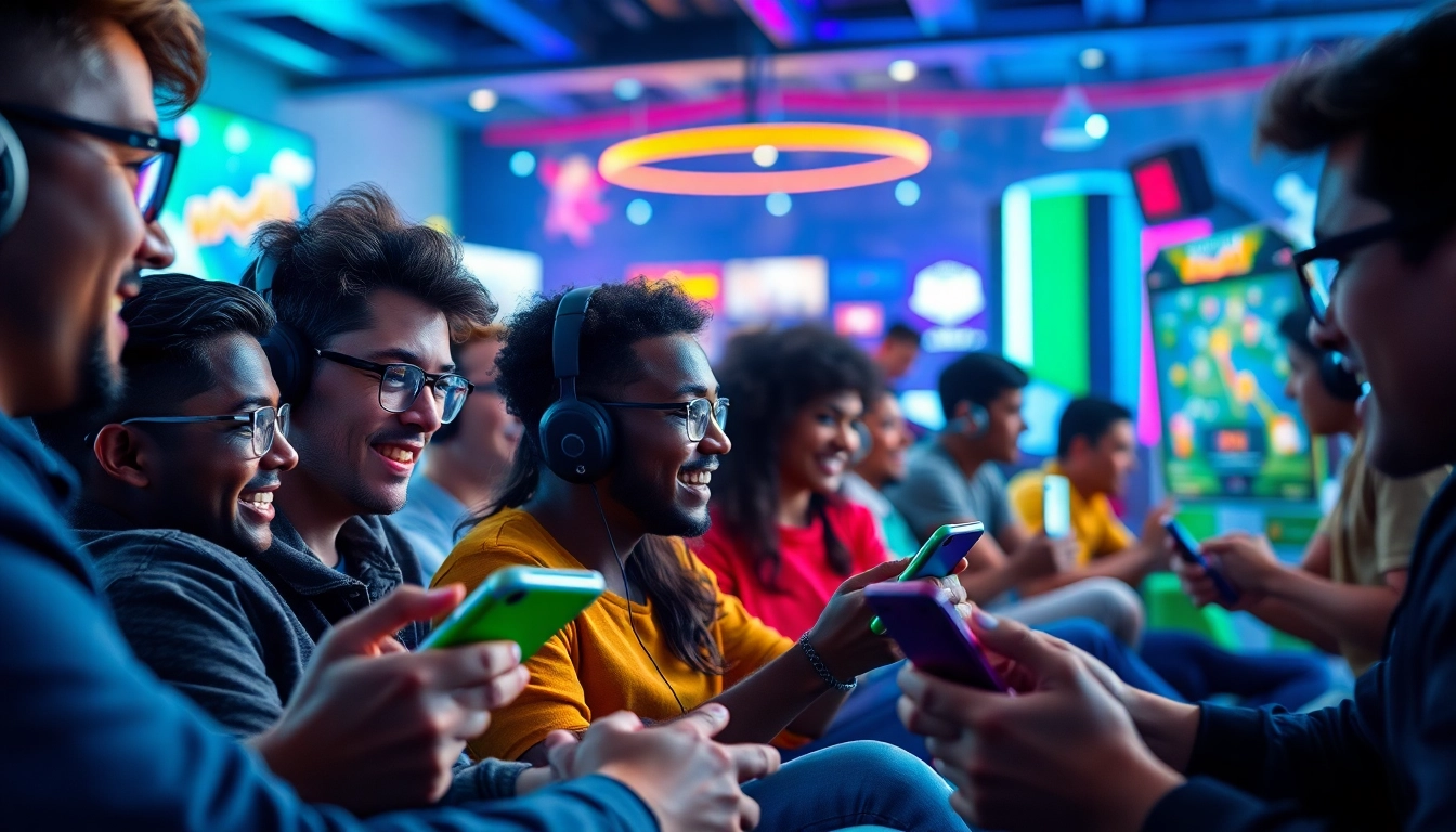 Players enjoying a thrilling game online experience on their devices.